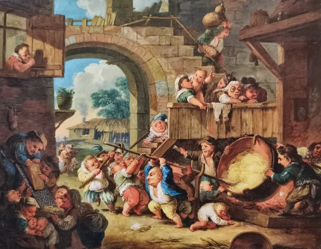 arte e polentanani che cucinano la polenta taragna enrico albrici